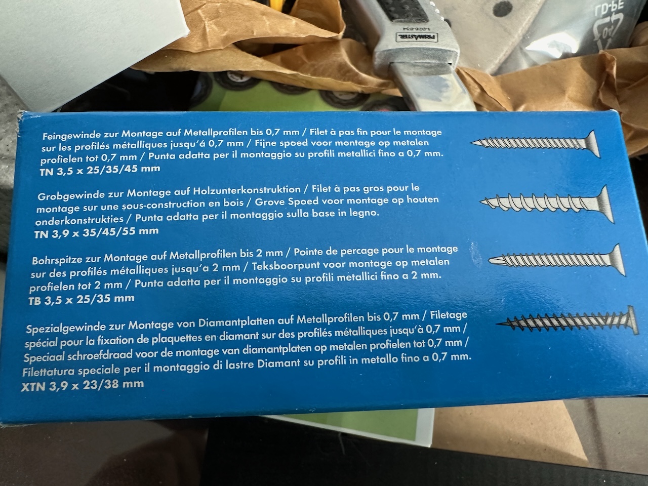 Apparently, theres a specific type of screw for this type of drywall board. I used the first option, but the fourth would have been the right type.